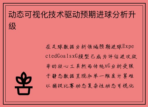 动态可视化技术驱动预期进球分析升级